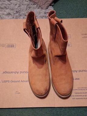 Brazos Tan Suede Mid Calf Boots Size 10 W